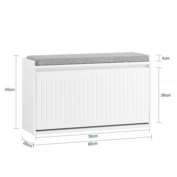 Rootz Shoe Storage -kaappi - Kengän järjestäjä - Enträänikenkäpenkki - Mukavuusistuimet - 80 cm x 45cm x 26cm