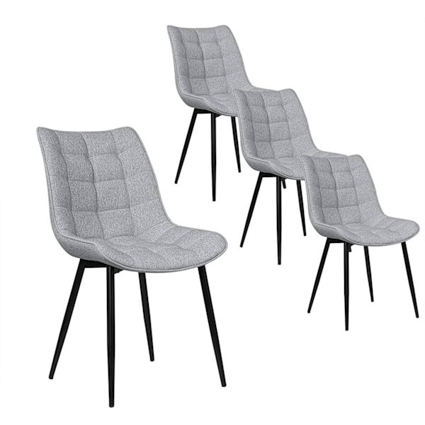 Rootz Set med 4 matstolar - Moderna köksstolar - Snygga sittplatser - Slitstark metallstomme - Ergonomisk komfort - Golvskydd - 46 x 40,5 cm Sitsstorl