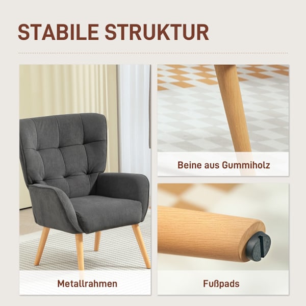 Rootzin verhoiltu nojatuoli - olohuoneen tuoli - lukemistuoli - Velvet Comfort - 66W x 75d x 100h cm - tukee jopa 120 kg