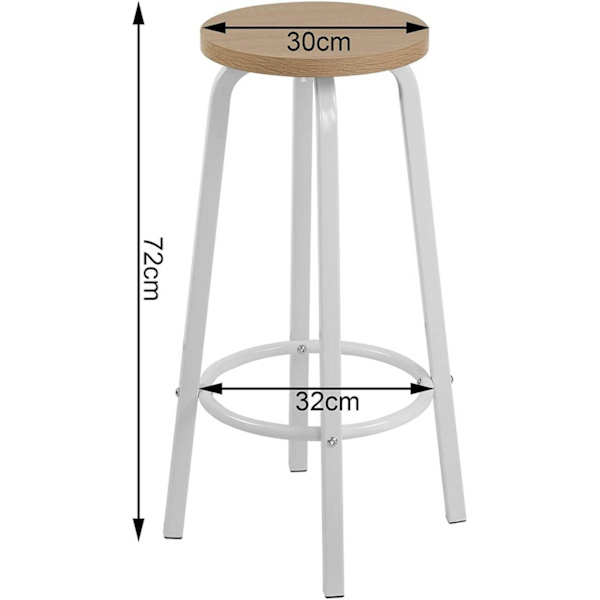 Rootz moderne barstol - skammel i skandinavisk stil - Minimalistisk bordstol - Komfortabelt MDF-sæde - Holdbart stel i rustfrit stål - Pladsbesparende