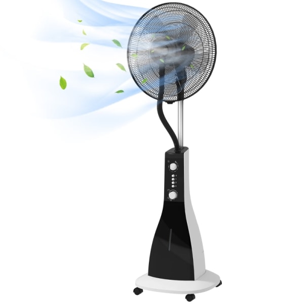 Rootz 2-i-1 blæser med luftfugter - Køleventilator - Tågeventilator - Køling, der kan tilpasses - Bred dækning - Energieffektiv - 44,5 cm x 38,5 cm x