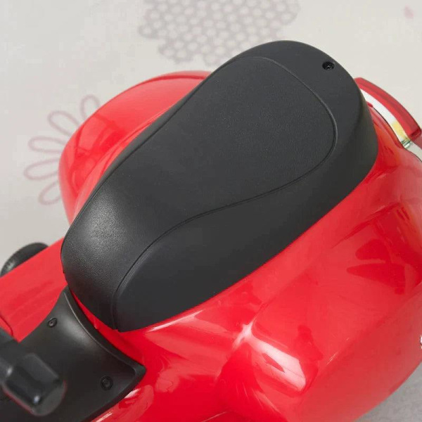 Rootz Vespa - Elmotorcykel - Børnemotorcykel - Elbil - LED lys - Rød - 66,5 x 38 x 52 cm