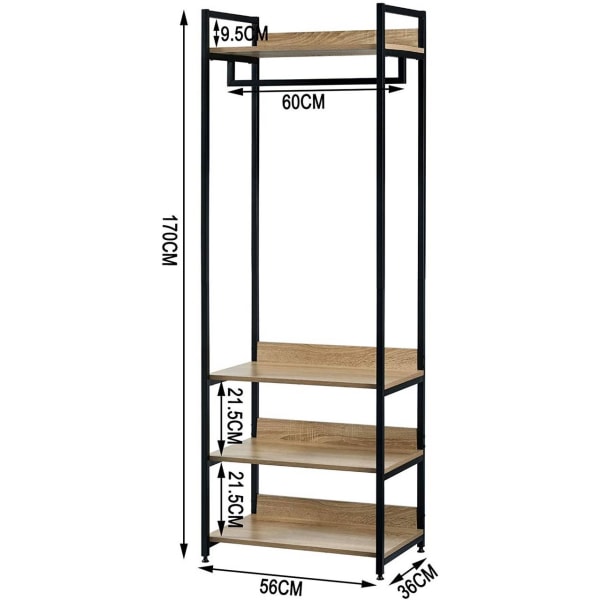 Rootz multifunktionellt klädställ - Organizer - Förvaringshylla - Maximerar utrymmet - Hållbar & justerbar - Enkel montering - 60cm x 40cm x 170cm