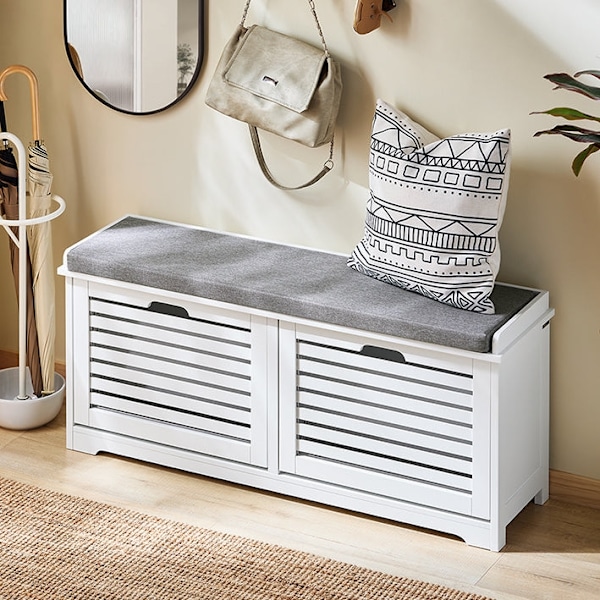 Rootz Shoe Cabinet - Lagringsarrangör - Entryway Bench - Seat Cushion ingår - 60x49x29cm
