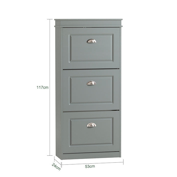 Rootz Skoskåp med 3 flikar - Skotippare - Skoorganisator - FSC-certifierad - Väggfästbar - 100 % återvinningsbar förpackning - 53cm x 117cm x 24cm