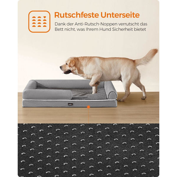 Rootz Pehmo Pet Bed - Koiran tyyny - Kodikas laatikkomatto - TPU-pinnoite - Mokkajäljitelmä - Ortopedinen tuki - 135cm x 107cm x 25cm