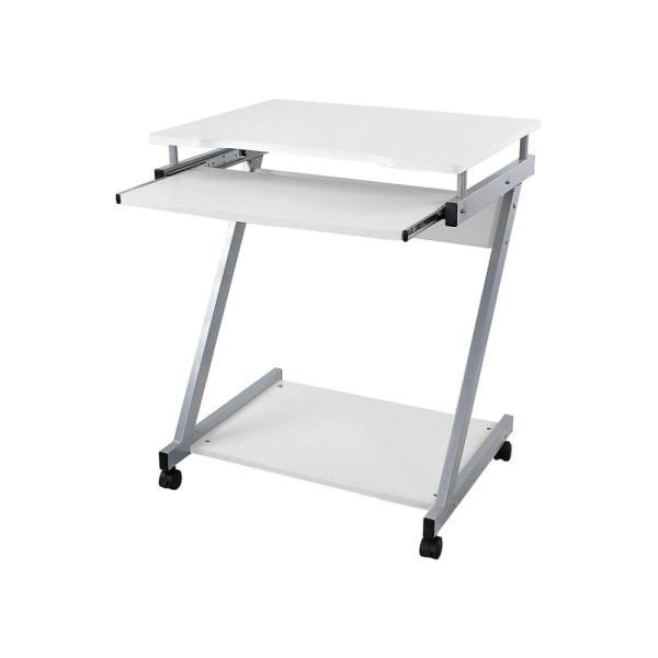 Rootz Mobilt skrivbord - Rullbart datorbord - Utdragbart tangentbord - Z-form - Hörnskrivbord - Kontorsskrivbord - Skrivbord - Studiebord - Spelbord -