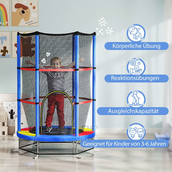 Rootz Children's Trampoline - Kids Jumper - Safety Bouncer - Endless Bouncy Fun - Steel Frame, Ø140x160cm