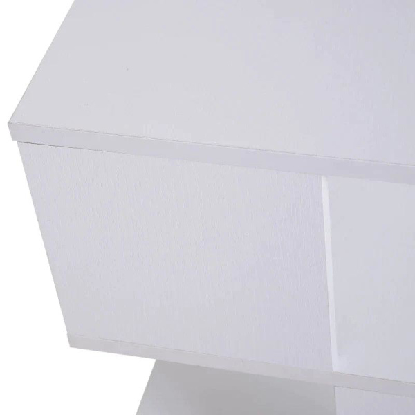 Nancy's Vinings Bijzettafel - Nachtkastje - Opbergrum - Twee Niveaus - Design - Bewerkt Hout - Sort/Wit - 40 x 40 x 43 cm