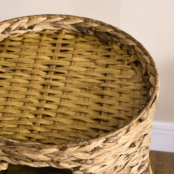 Rootz Cat Cave - 3 Tier 3 Entré - Boho Design med kudde - Ljusbrun + Krämvit - 40cm x 40cm x 73cm