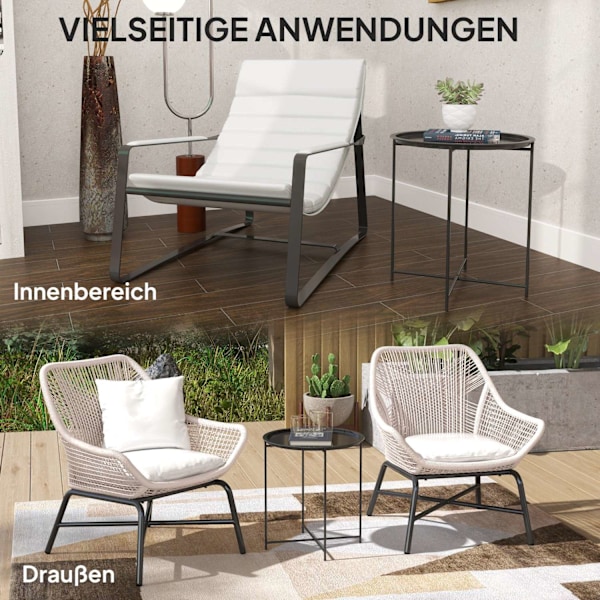 Rootz Round Garden Bord - Terrassebord - Foldbart udendørs bord - Holdbart stål - Ø46cm x 50 cm