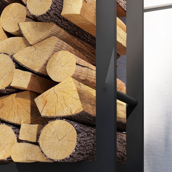 Rootz Brændestativvogn - Træopbevaringsholder - Log Caddy - Metalramme - Mobil - Indendørs Udendørs - 120cm x 32cm x 151cm