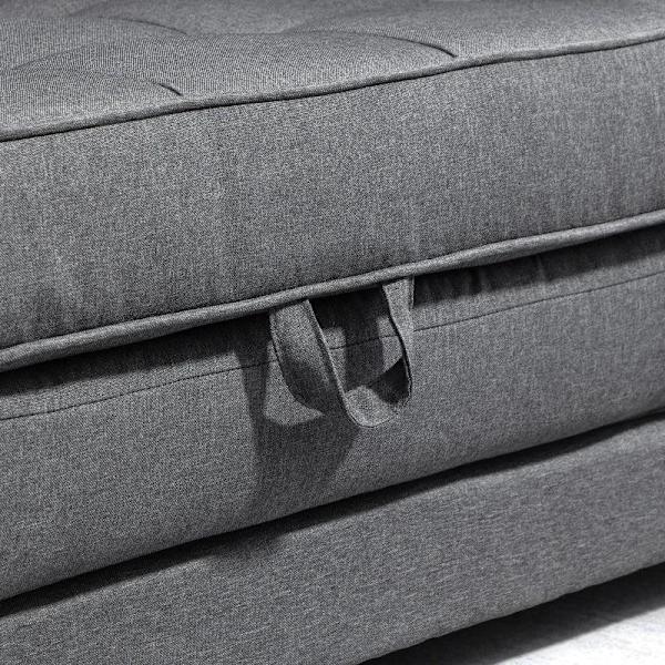 Rootz Sovesofa - Foldesofa - 2-personers stofsovesofa - Sofa - Sofa - Med sovefunktion - Sofasæt - Grå - 147,5 x 75 x 85 cm
