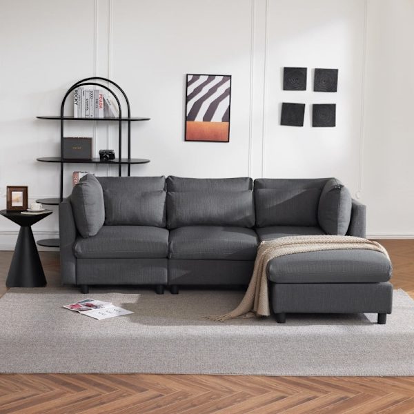 Rootz Modern 3-sæders hjørnesofa - Komfortabel sofa - Ergonomisk sofa - Rygstøtte - 220L x 157P x 81H cm