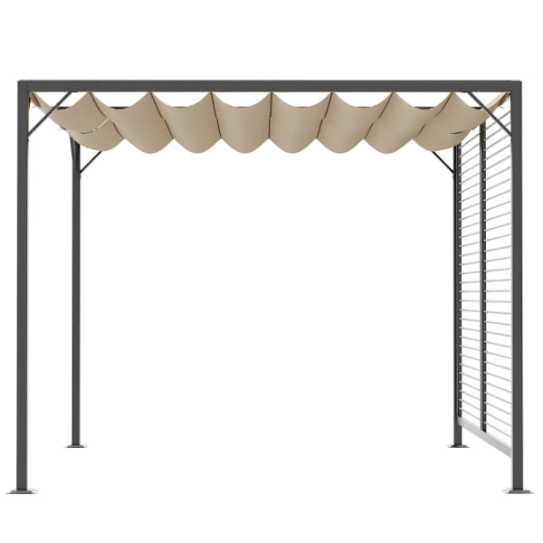 Rootz Gazebo Pergola - Ulkopaviljonki - Juhlateltta - UV- ja vedenkestävä - Säädettävä varjostin - Tukeva metallirunko - 300cm x 280cm x 238cm