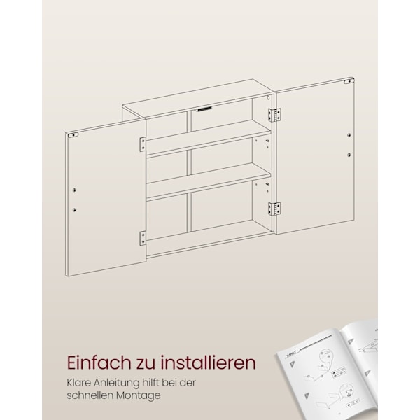 Rootz Dove Grey Badrumsskåp - Förvaringsorganisator - MDF-möbler - 18cm x 60cm x 60cm - Lättvikt - Enkel montering