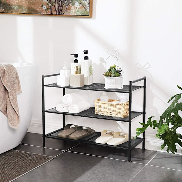 Rootz skostativ - 3 niveauer - kan stables - 9-12 par sko - metal - sort