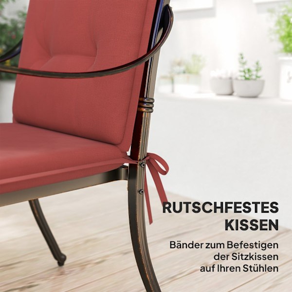 Rootz 4 -styckesstolkudde - stolkudde - utomhusdyna - UV -resistent - 108 cm x 50 cm x 5 cm