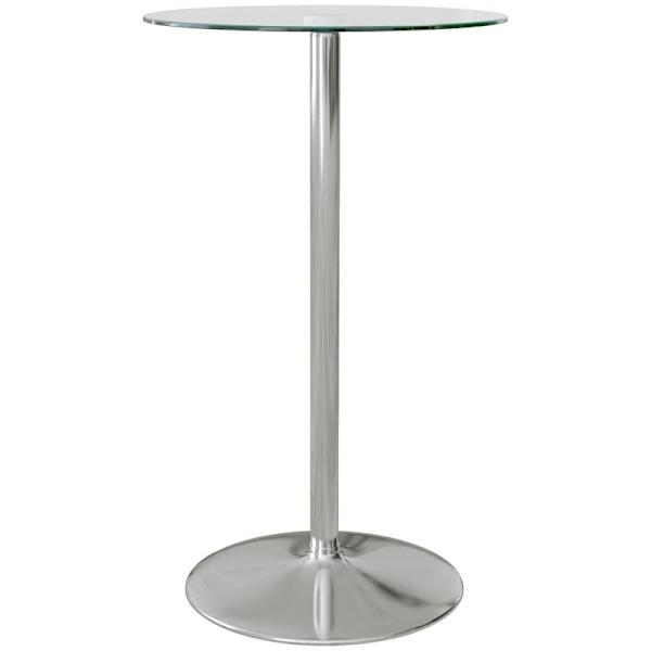 Rootz Barbord - Bord för 2 personer - Modern design - Runt bord - Pulverlackerat stål - Silver - 60 x 60 x 102 cm