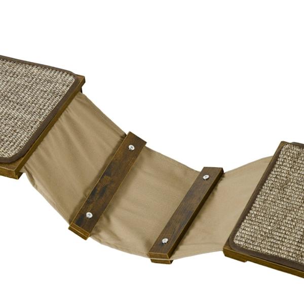 Rootz Cat Wall Hylla Set - Klättervägg - Kattplattformar - Sisal skrapytor - Säkert stöd - 136cm x 29cm x 8,5cm