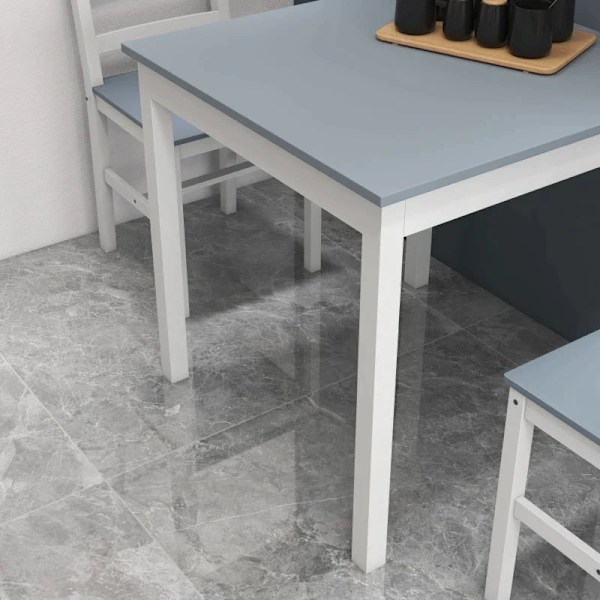 Rootz Matset - 2 personer - Matrum - 2 stolar - Köksbord - 1 bord - Furu - Vit + Grå - 75L x 75W x 73H cm