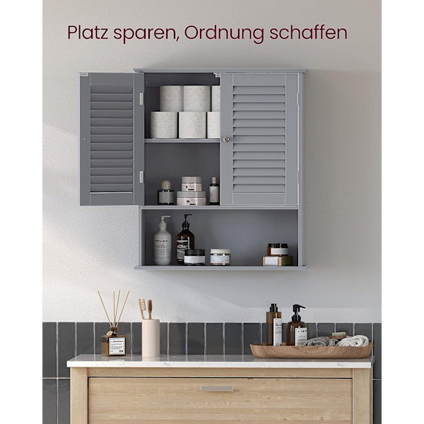 Rootz Badeværelsesskab - Opbevaringsenhed - Organizer - MDF-konstruktion - Mystical Grey - 30cm x 30cm x 82cm - Letvægts - Robust - Nem montering