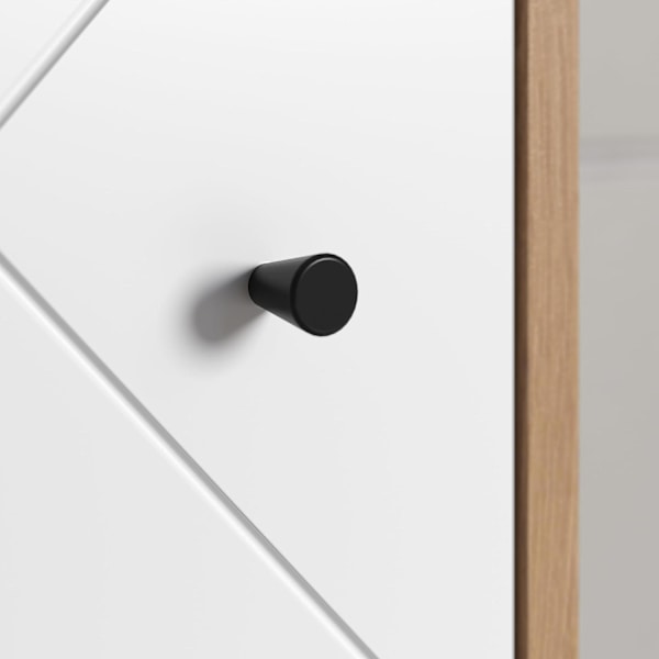Rootz Bathroom Dresser - Storage Cabinet - Bath Organizer - Scandinavian Design - White Matt with Artisan Oak - 36x79x29 cm
