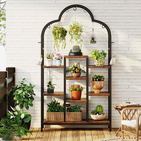 Rootz 6-vånings stort växtställ - växthylla inomhus - växtställ i flera våningar - utrymmesbesparande - 99,8 cm L x 30 cm B x 190 cm H