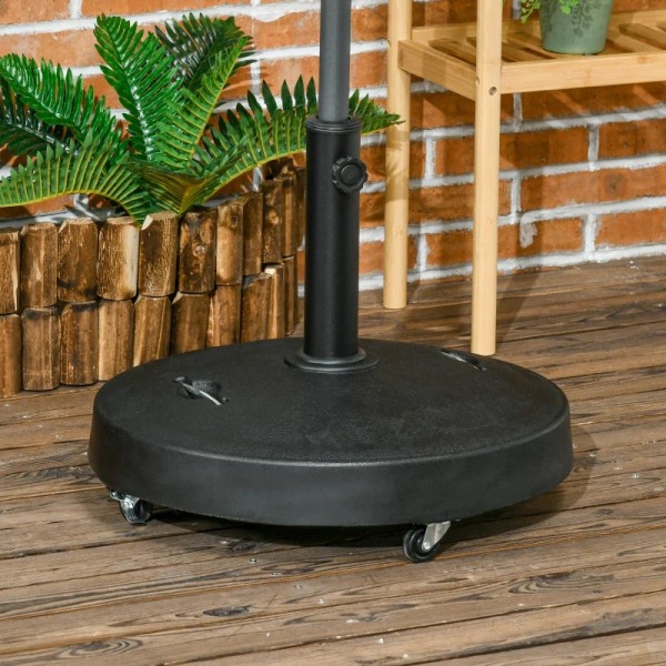 Rootz Parasol Stand - Parasol Holder - Parasol Base - Paraply Stand Med Hjul - Vejrbestandig - Sort - 53cm x 53cm x 41cm