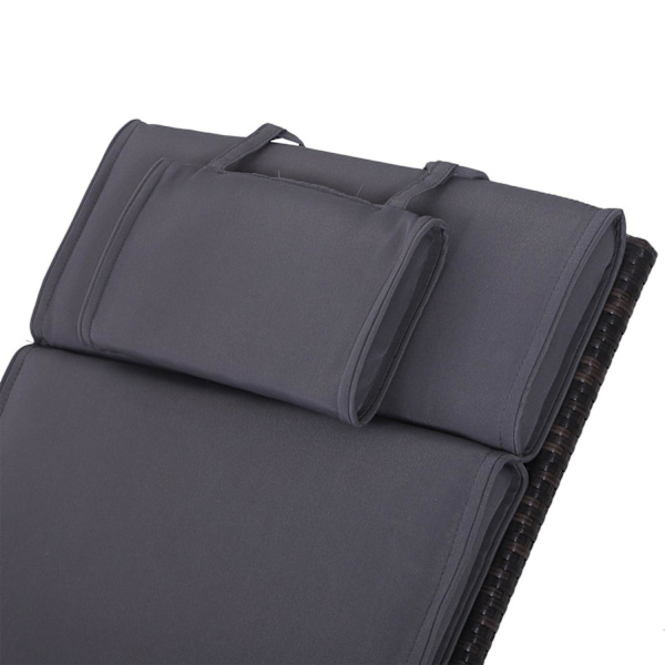 Rootz liggeunderlag med pude - Grå - Polyester, Bomuld, Fiber - 77,95 cm x 20,86 cm x 1,96 cm