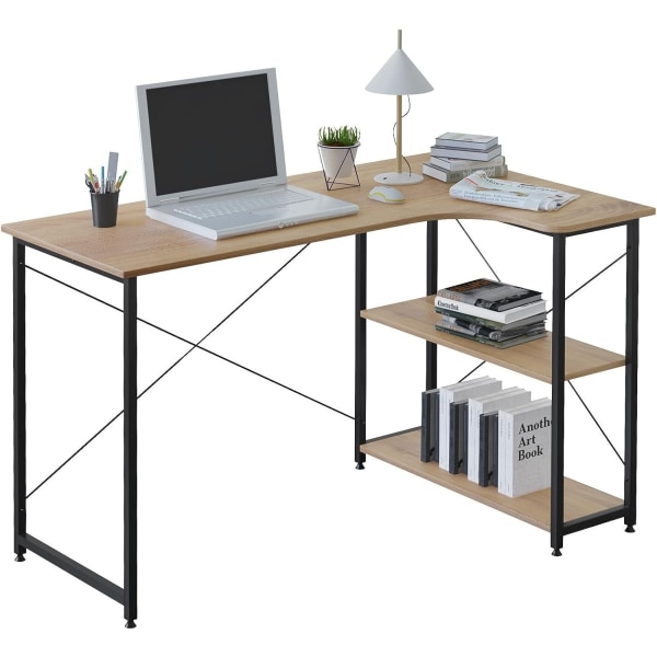 Rootz L-format hörnskrivbord - Kontorsskrivbord - Spelbord - Gott om arbetsyta - Integrerad förvaring - Robust konstruktion - 120 cm x 71,5 cm x 74 cm