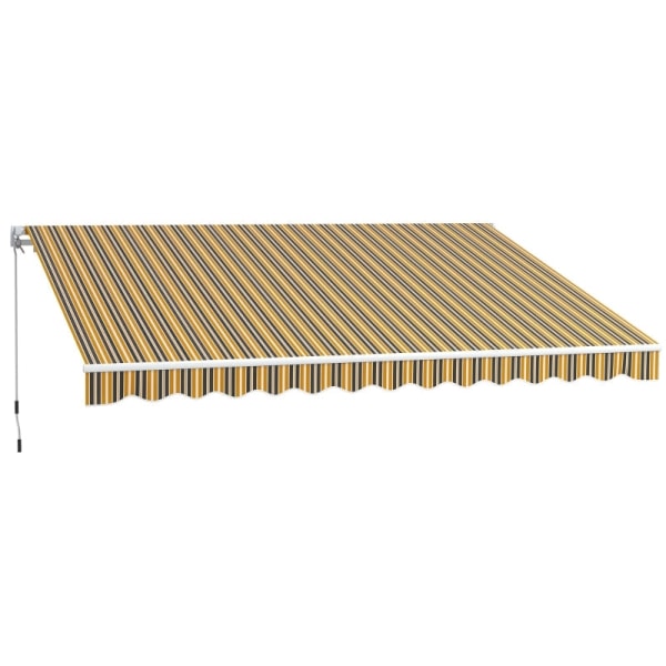 Rootz Markissolskydd - Solskydd - Utomhusskydd - Slitstark polyester - Enkel användning - Väderbeständig - 3,5 m x 2,5 m - Gul + Grå