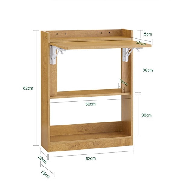 Rootz Multifunktionelt skrivebord - sammenfoldelig computertabel - Laptop Desk - Rig opbevaring - 63x82x58cm