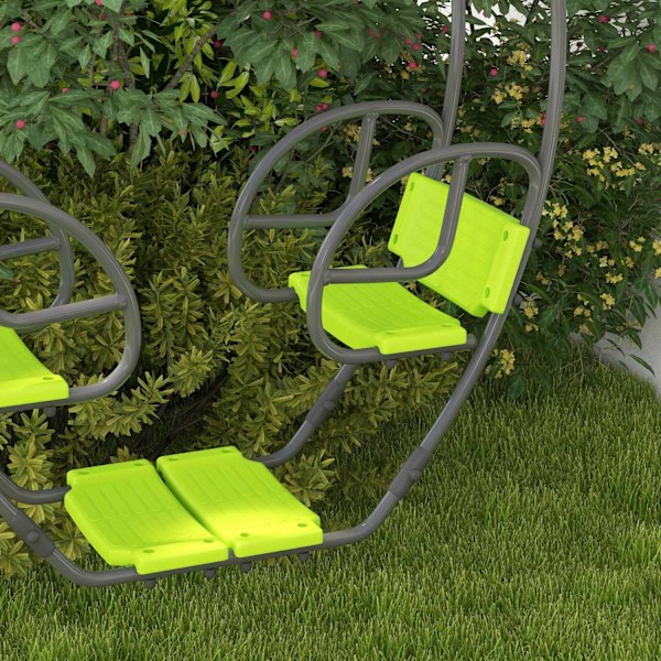 Rootz Children's Swing - Kids Metal Swing - Double Swing Set - Understøtter op til 70 kg - 110,5 x 40,5 x 180 cm - Grøn