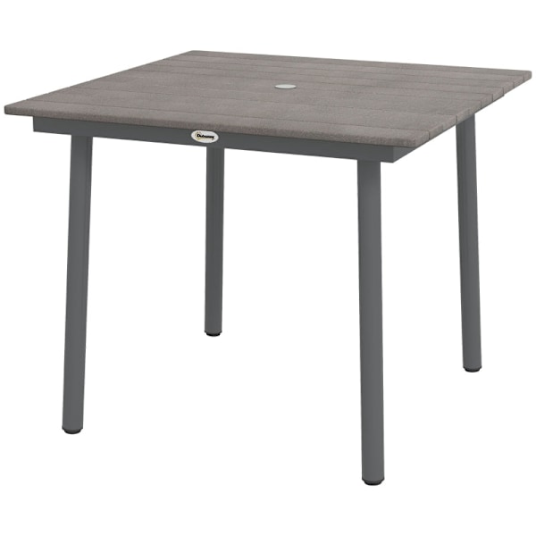 Rootz Trädgårdsbord - Utomhusmatbord - Loungebord - Väderbeständigt - Modern design - 90cm x 90cm x 75cm - Mörkgrå