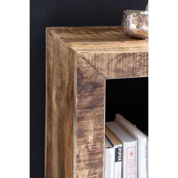 Rootz Golv massivt trä Mango 90 x 45 x 35 cm 2 våningar Design trähylla natur - Sidobord Lantlig stil - Liten bokhylla Trämassiv