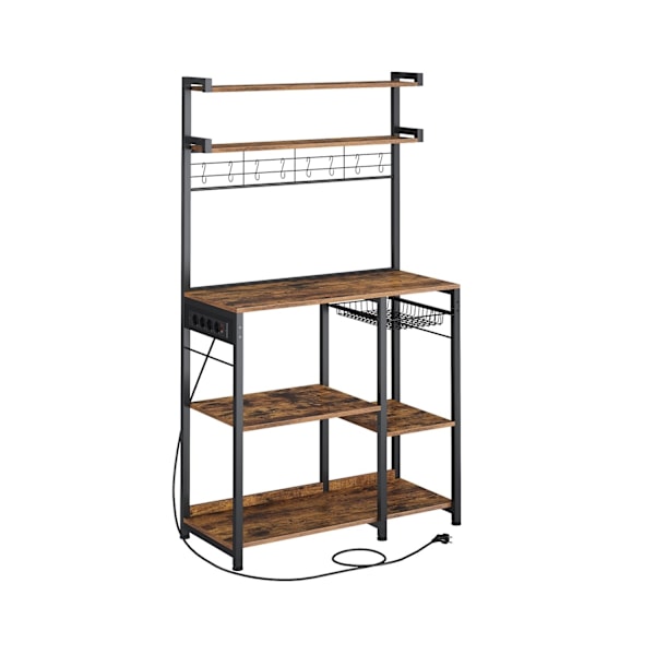 Rootz Vintage Brown-Ink Black Cake Rack - Cupcake Stand - Chipboard Stål - Stor - Robust - Rymlig - Enkel montering - 40cm x 90cm x 165,5cm