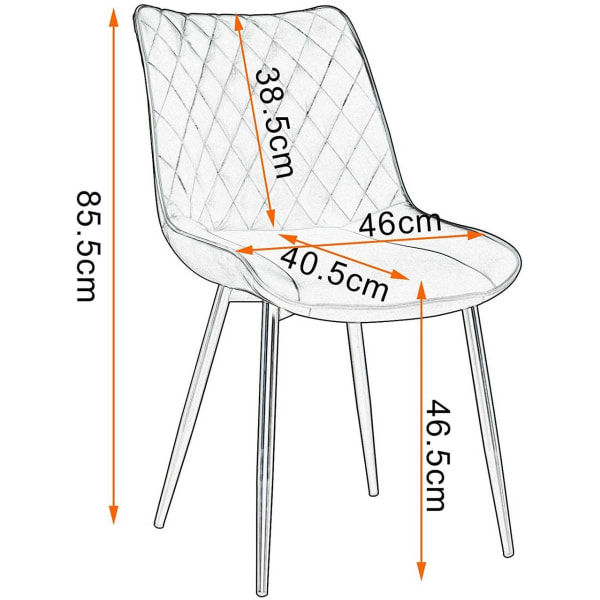 Rootz Set med 4 matstolar - Moderna stolar - Snygga sittplatser - Slitstarkt konstläder - Ergonomisk design - Enkel montering - 85,5 cm x 46 x 40,5 cm