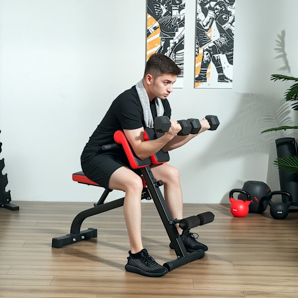 Rootz Multifunktionell justerbar viktbänk - Fitness Bench - Curl Station - Foldbar rymdsparare - 103 cm x 65 cm x 67-98 cm