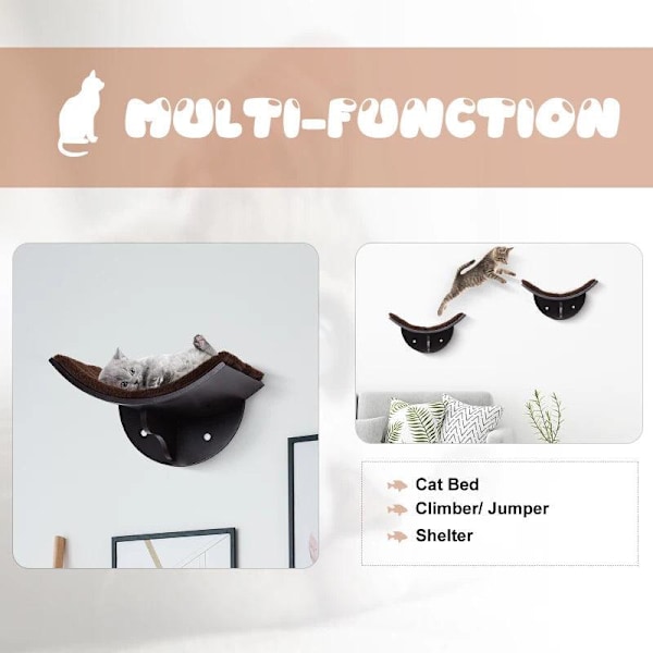 Rootz Cat Lounger - Brun - Konstruerat trä, skum, plysch - 16,14 cm x 11,02 cm x 8,26 cm