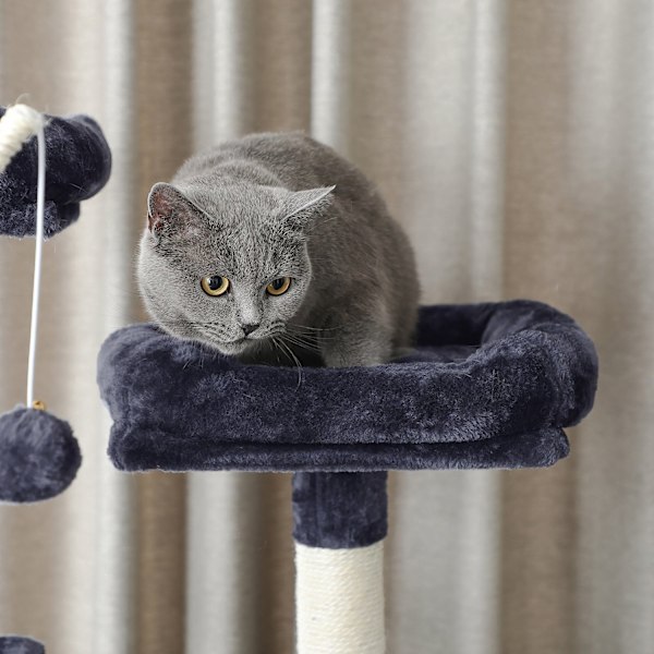 Rootz Cat Scratching Post - Big Cat Tree - Cat Tower på flera nivåer - Plyschöverdrag - 50cm x 50cm x 164cm