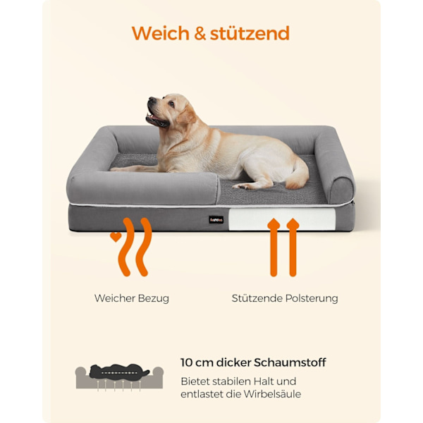 Rootz Pehmo Pet Bed - Koiran tyyny - Kodikas laatikkomatto - TPU-pinnoite - Mokkajäljitelmä - Ortopedinen tuki - 135cm x 107cm x 25cm
