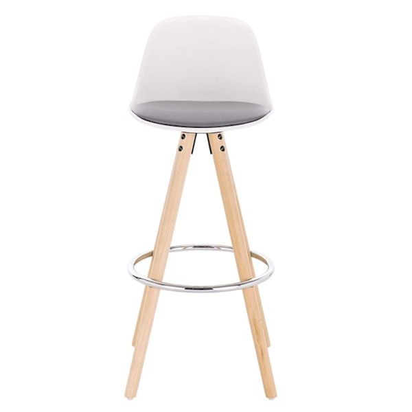 Rootz Barpall - Frukostpall - Kökspall - Imiterat läder - 38,5 cm x 33 cm x 96,5 cm - Förkromat fotstöd - Ergonomisk design