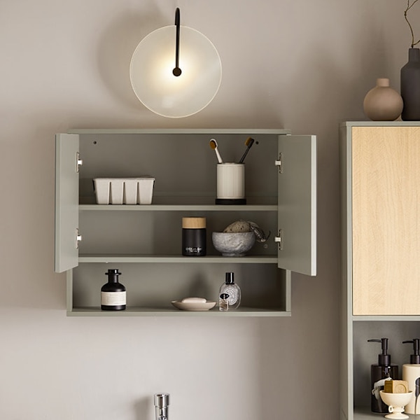 Rootz-kylpyhuoneen peilikaappi - Seinäkaappi - Säilytysjärjestelmä - Tilaa säästävä 2-in-1-design - Säädettävät hyllyt - Helppo koota - 60 cm x 49,5 c