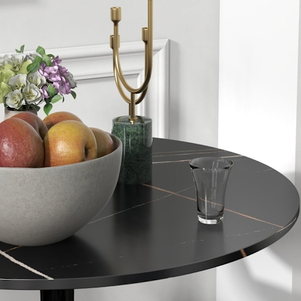 Rootz Matsalsbord - Köksbord - Matbord - Elegant stil - Ø70cm x 74cm - Melaminbelagd MDF - Pulverlackerad stålstomme