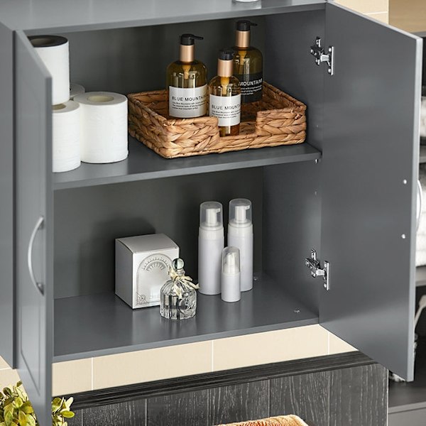 Rootz vægskab - Badeværelsesskab - Medicinskab - Alsidig opbevaring - Justerbare hylder - Robust MDF-konstruktion - 60cm x 60cm x 30cm