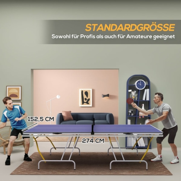 Rootz SPORTNOW Bordtennisbord - Pingisbord - Hopfällbart spelbord - Ultrakompakt förvaring - Justerbara fötter - Multifunktionell användning - 274 cm