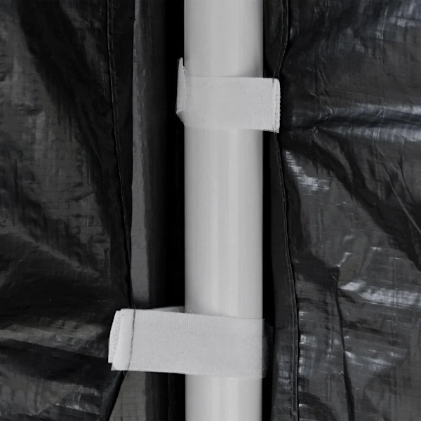 Rootz Gazebo - Trädgårdstält - 3 X 3 M Gazebo - Fästlinor - Väderbeständig - Vikbar - Metall-Polyeten - Svart - 395cm X 295cm X 255cm
