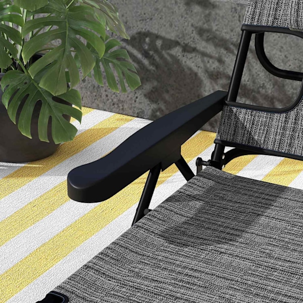 Rootz Garden Lounger - Foldbar Sun -lounger - Justerbar ryglæn - Pude support - 72L X 194W X 31H CM - Grå