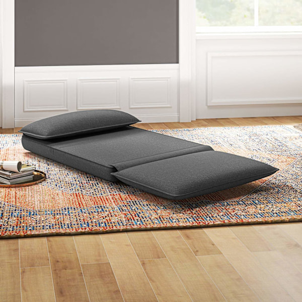 Rootz Sofa Bed - Justerbar ryglæn - Åndbart stof - Integreret nakkestøtte - 76L x 75W x 56H cm (gulvstol) - Grå
